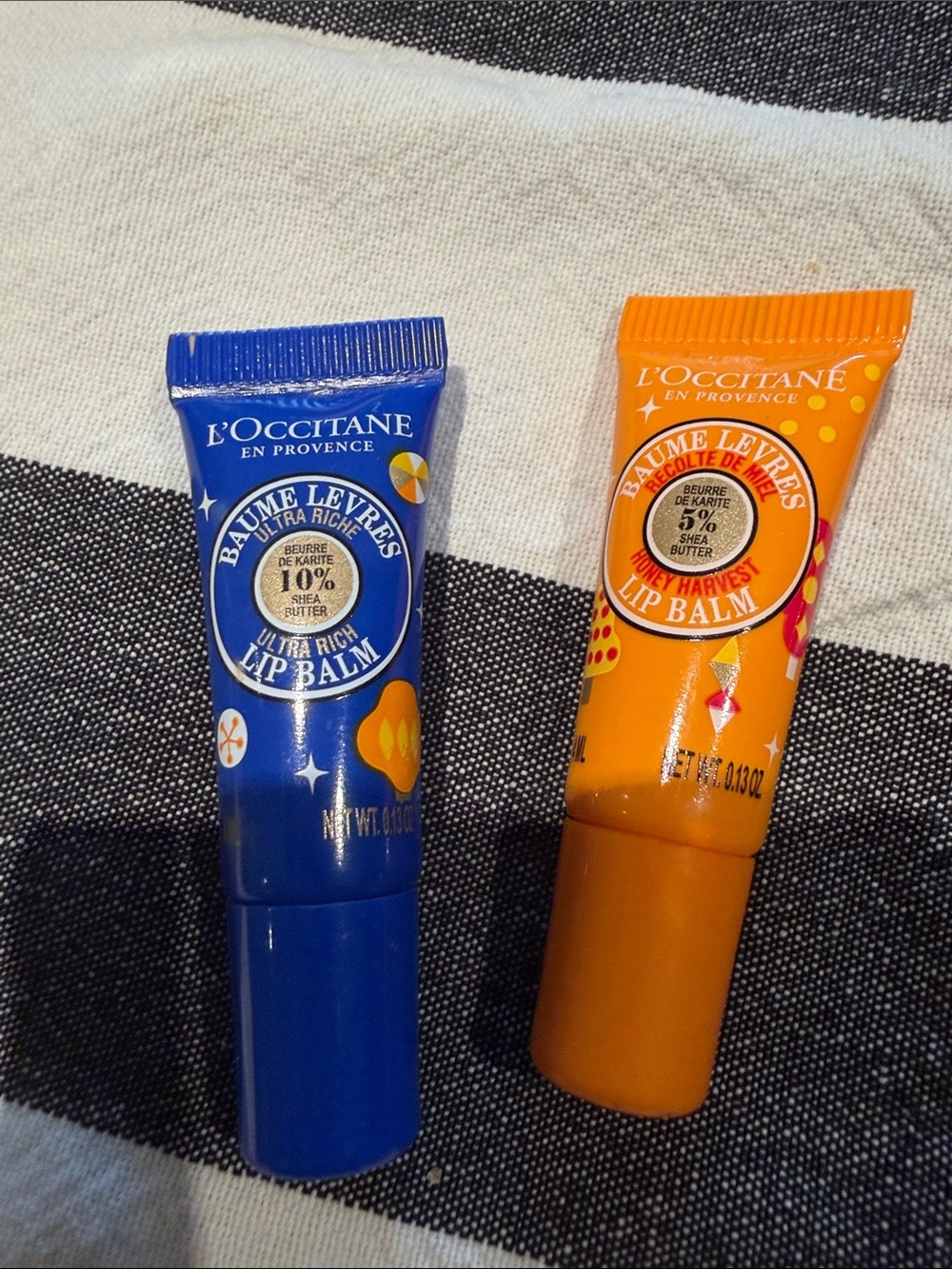 L'OCCITANE Blue and Orange Lip Balm Duo - Nourishing Shea Butter